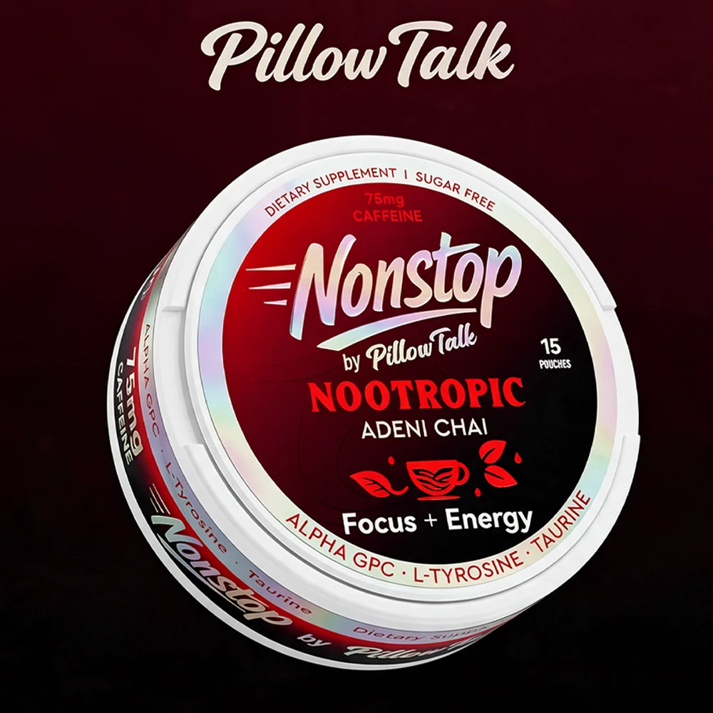 NONSTOP BY PILLOWTALK NOOTROPIC 75MG CAFFEINE POUCHES 15-PACK - DISPLAY OF 5