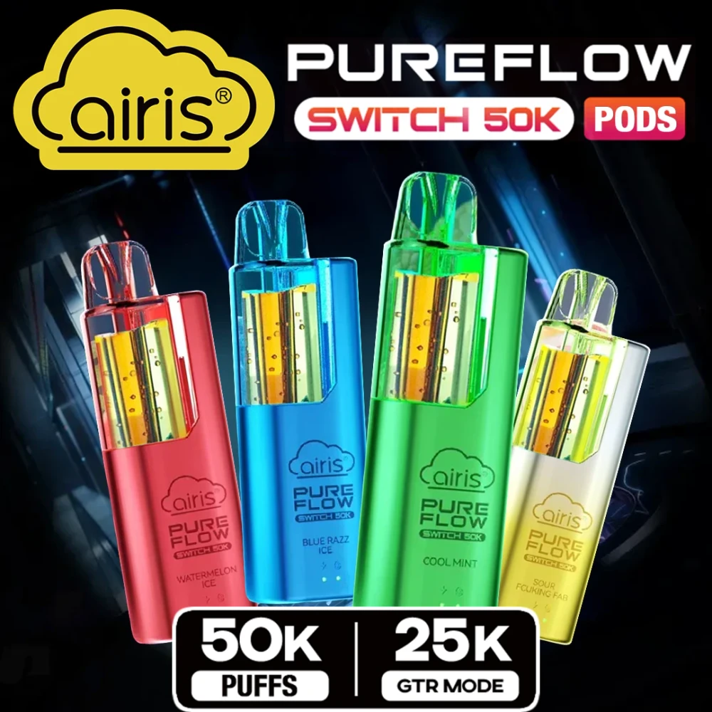 AIRIS PURE FLOW SWITCH 50,000 PUFFS DISPOSABLE VAPE (POD ONLY) - DISPLAY OF 5