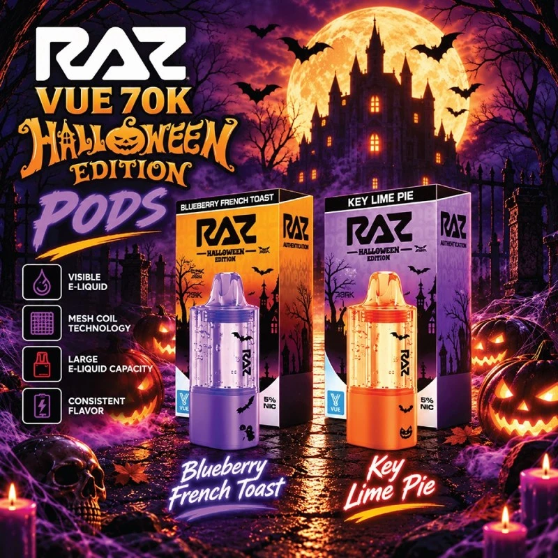 RAZ VUE 70,000 PUFFS (POD ONLY) DISPOSABLE VAPE (HALLOWEEN EDITION) - DISPLAY OF 5