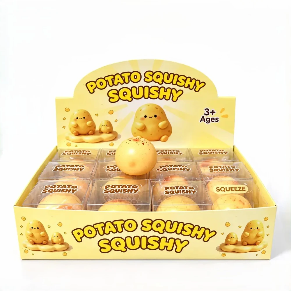 CRUNCHY POTATO SQUISH TOY - DISPLAY OF 12