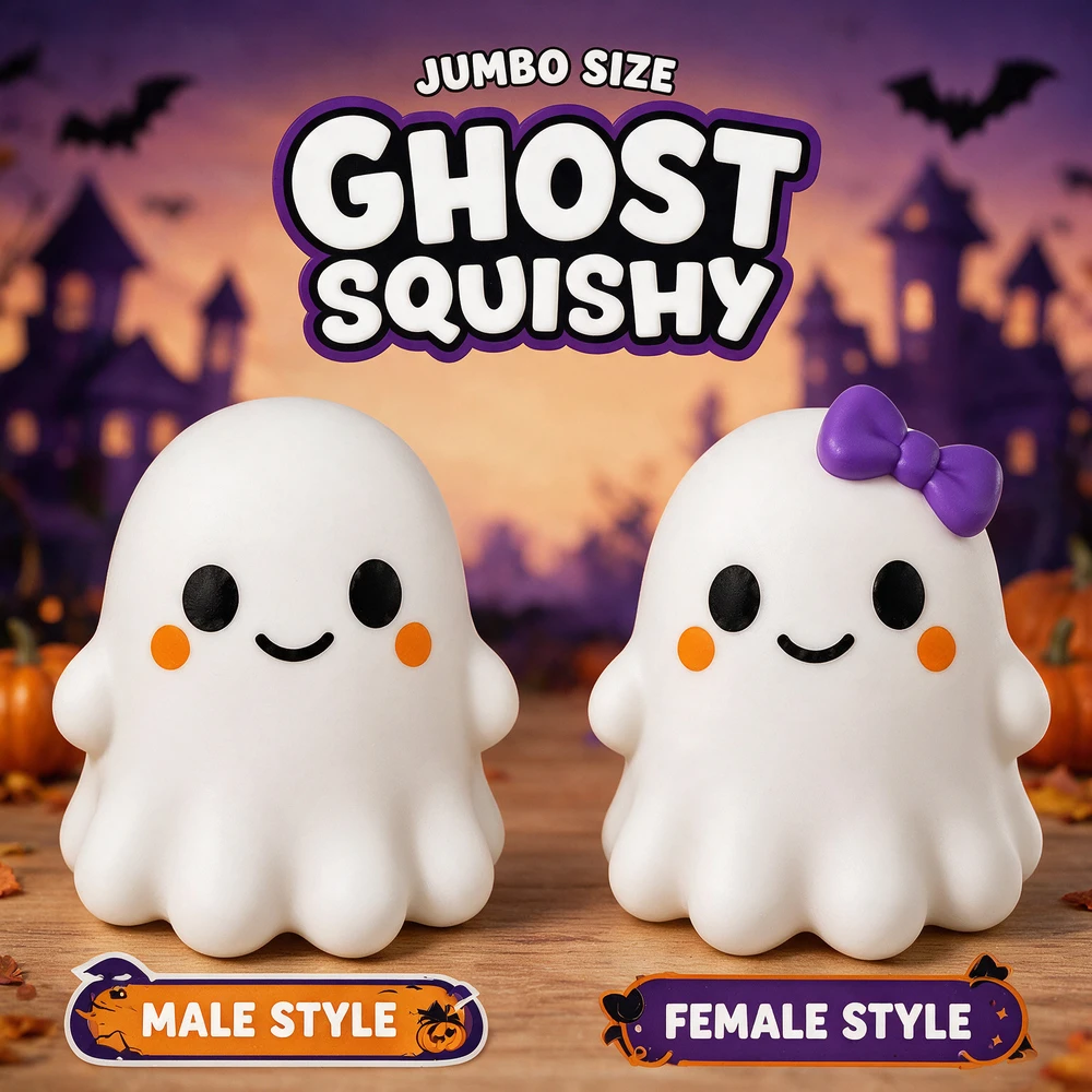 CRAZY FUN XL GHOST SQUISH TOY - DISPLAY OF 6
