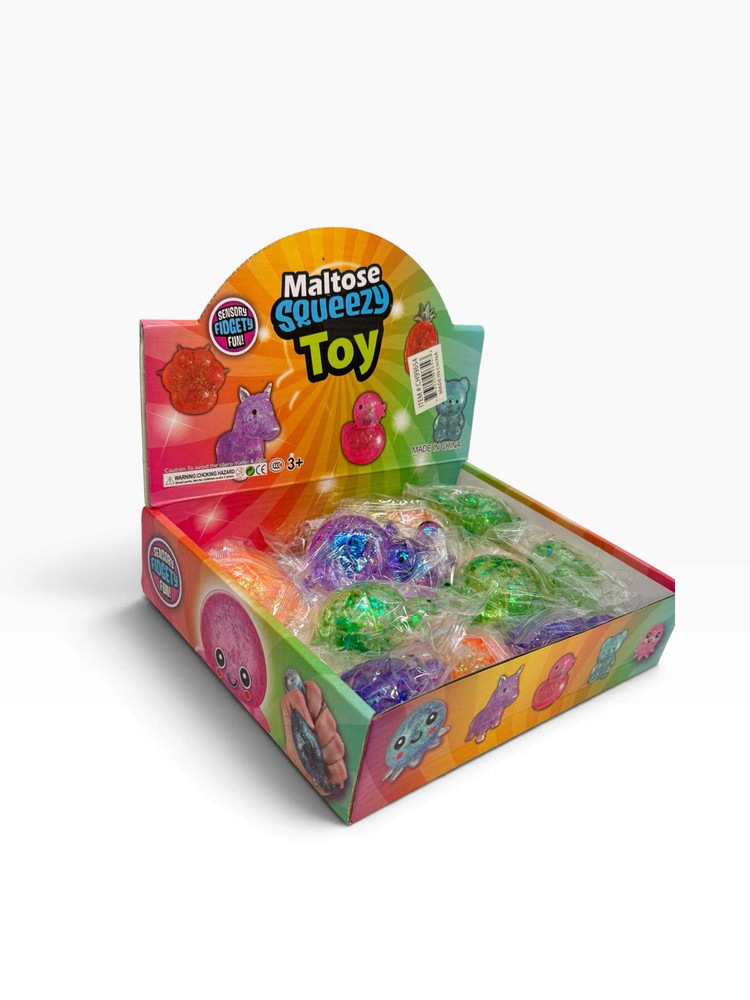 SQUEEZE TURTLE SQUISH TOY - DISPLAY OF 12