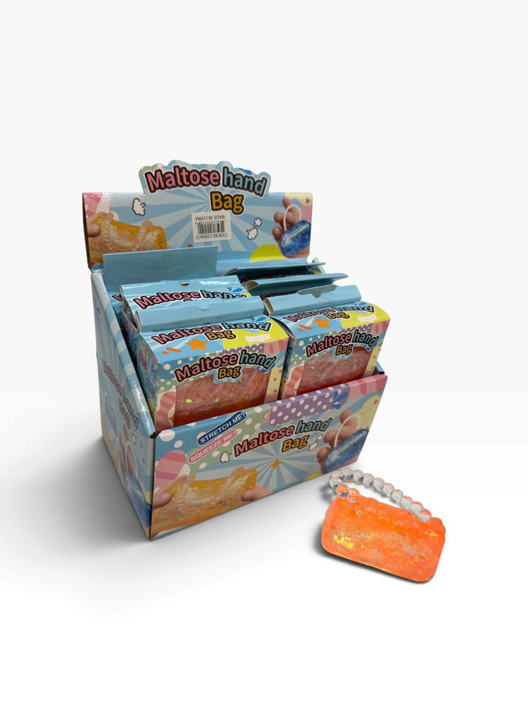 SQUEEZY SUGAR HAND BAG SQUISH TOY - DISPLAY OF 12