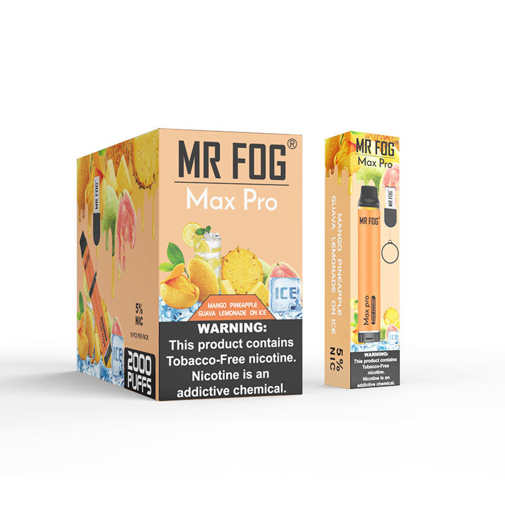 MR FOG MAX PRO 5percent DISPOSABLE DEVICE 7ML 2000 PUFFS - DISPLAY OF 10CT