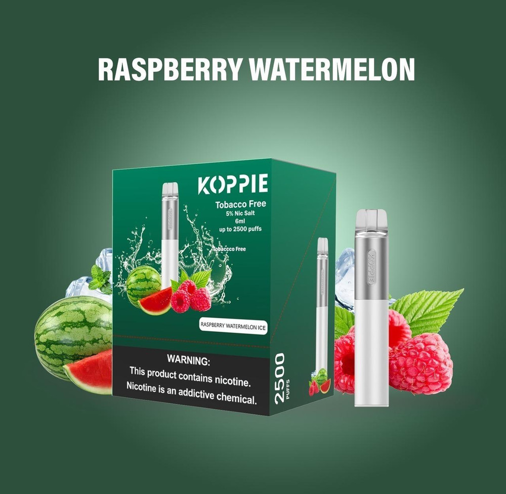 KOPPIE 5percent DISPOSABLE DEVICE 6ML 2500 PUFFS - DISPLAY OF 10