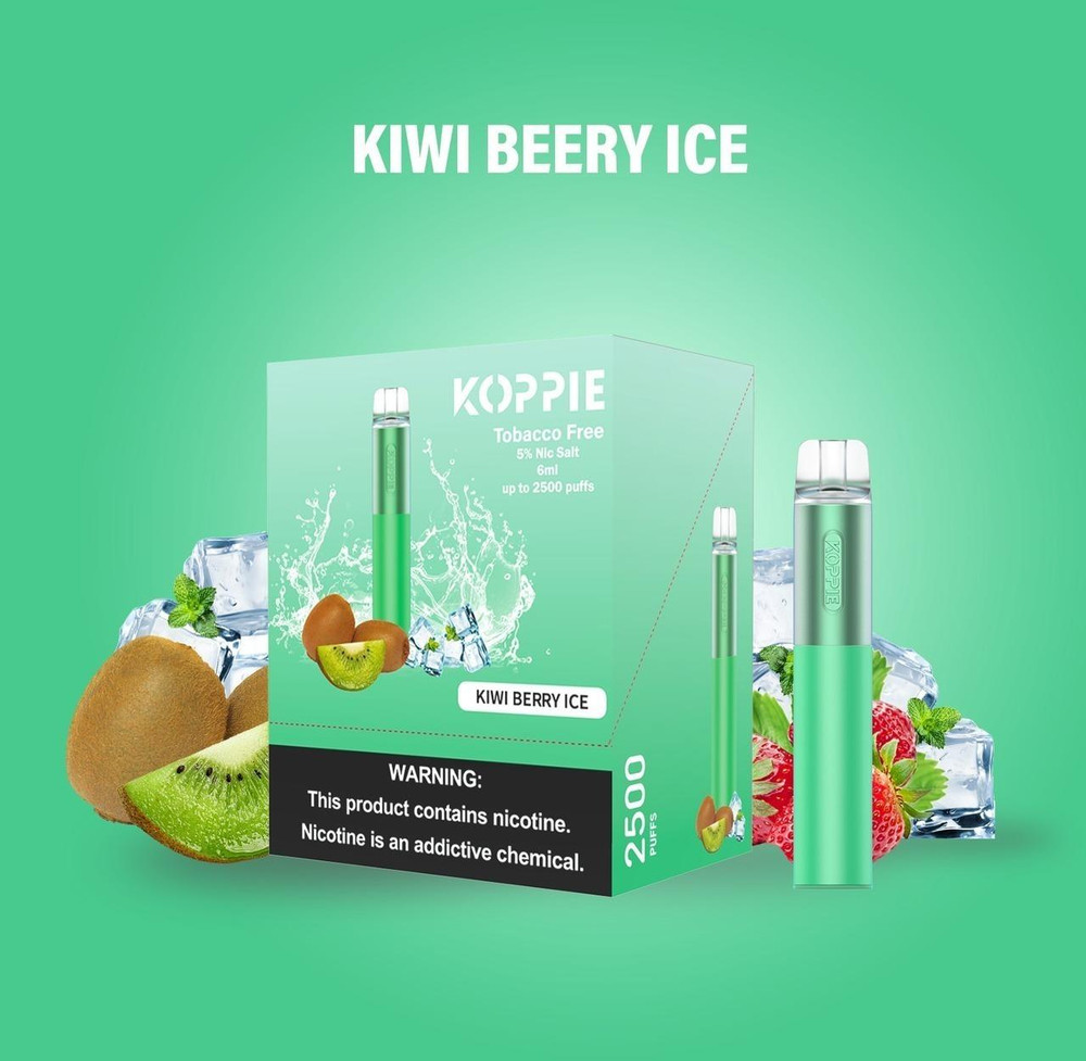 KOPPIE 5percent DISPOSABLE DEVICE 6ML 2500 PUFFS - DISPLAY OF 10