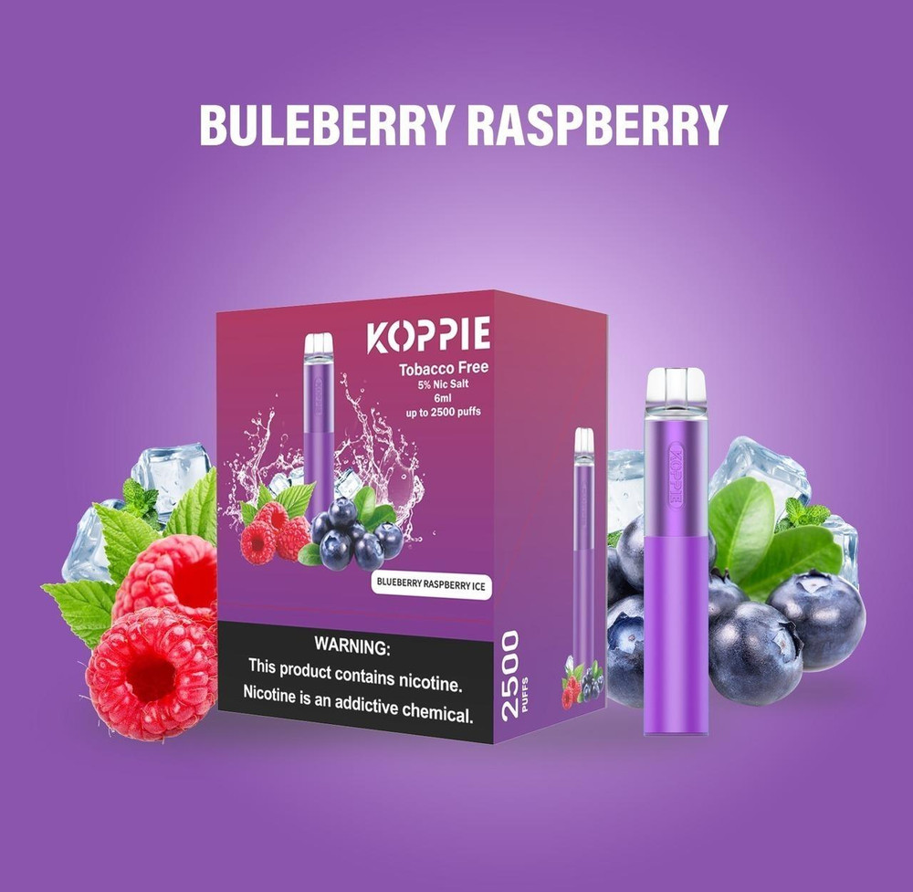 KOPPIE 5percent DISPOSABLE DEVICE 6ML 2500 PUFFS - DISPLAY OF 10