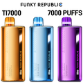 FUNKY REPUBLIC 5% NIC TI7000 RECHARGEABLE DISPOSABLE 7000 PUFF 17ML - 5CT DISPLAY