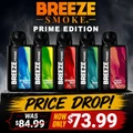 BREEZE SMOKE PRIME EDITION 5% DISPOSABLE VAPE 10ML 6000 PUFFS - 5CT DISPLAY