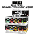 BREEZE PRIME EDITION 10ML COUNTER TOP DISPOSABLE DISPLAY 10 FLAVORS - DISPLAY OF 100