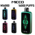 MICCO N16000 5% NIC 16000 PUFFS DISPOSABLE VAPE - DISPLAY OF 5