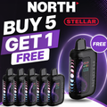 NORTH STELLAR DARK MOON EDITION 40,000 PUFFS DISPOSABLE VAPE - DISPLAY OF 5