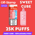 OFF STAMP SWEET CUBE 25,000 PUFFS 18ML DISPOSABLE POD - DISPLAY OF 5