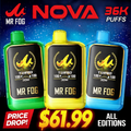 MR FOG NOVA BLUE RAZZ STEEZY SERIES (ZERO NICOTINE) 36,000 PUFFS DISPOSABLE VAPE - DISPLAY OF 5