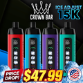 AL FAKHER CROWN BAR 15,000 PUFFS ICE ADJUST DISPOSABLE VAPE - DISPLAY OF 5