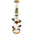 MONSTER MINDS - DISC AND HONEYCOMB PERC GLYCO FILLED BEES DESIGN 17" WATERPIPE
