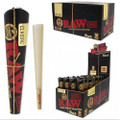 RAW BLACK PRE ROLL CONES KING SIZE 3PK - 32CT DISPLAY