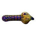 DRIPPING DOUBLE LAYER GOLD FUMED HANDPIPE 5" - 5CT BAG (TR9165)