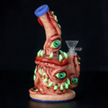 GLOW IN THE DARK MULTI EYES MONSTER HEAVY WATERPIPE 8"