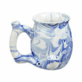 BLUE MARBLE ROAST & TOAST MUG CERAMIC HANDPIPE - 1CT