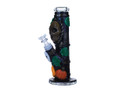 SKULL WITH GHOST AND PUMPKINS HEAVY STRAIGHT WATERPIPE 9"