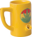 YELLOW PORCELAIN LEAF PIPE MUG 5" (WP102)