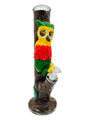 KAPOW RASTA OWL STRAIGHT WATERPIPE 14"