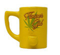 HPG CERAMIC WATER PIPE MUG - YELLOW LEAF FLOWER GIRL