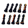 BLACK TUBING WITH RAINBOW DESIGN CHILLUM HANDPIPE 3" - BAG OF 10CT