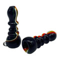 BLACK TUBING WITH RAINBOW DESIGN CHILLUM HANDPIPE 3" - BAG OF 10CT