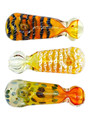 GOLDEN FUMED HEAVY MIX PATTERN HANDPIPE 4" - BAG OF 5CT
