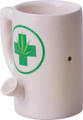 WHITE PORCELAIN LEAF PIPE MUG 5" (WP103)