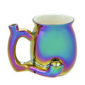 ELECTROPLATED IRIDESCENT ROAST and TOAST CERAMIC PIPE MUG - 1CT