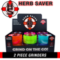 HERB SAVER 2-PIECE GRINDERS - DISPLAY OF 12