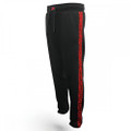 RP x RAW BLACK SWEATPANTS WITH RED SIDE LOGO