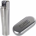 FULL METAL SILVER CLIPPER LIGHTERS - DISPLAY OF 12CT