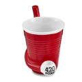 BEER PONG PIPE MUG CERAMIC HANDPIPE - 1CT