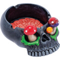 WHITE SKULL PINK BRAIN & MUSHROOM EYES ASHTRAY
