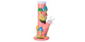 HEAVY ART MUSHROOMS STRAIGHT GLASS WATERPIPE 9"