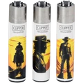 CLIPPER COWBOY LIFE 3-TIER CAROUSEL MIX LIGHTER DISPLAY OF 144 + 12 FREE