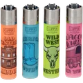 CLIPPER COWBOY LIFE 3-TIER CAROUSEL MIX LIGHTER DISPLAY OF 144 + 12 FREE