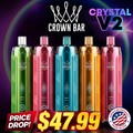 AL FAKHER CROWN BAR CRYSTAL V2 12,000 PUFFS DISPOSABLE VAPE - DISPLAY OF 5