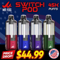 MR FOG SWITCH 45,000 PUFFS (ONLY POD) DISPOSABLE VAPE - DISPLAY OF 5 (USA COMPLIANT VAPE)