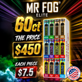 MR FOG ELITE 5,000 PUFFS DISPOSABLE VAPE COUNTER DISPLAY OF 60