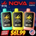MR FOG NOVA 20ML 36,000 PUFFS DISPOSABLE VAPE Sour Lemon Blue Razz Ice