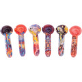 KUSHRX 4.3" TRIPPY PRINT GLASS HAND PIPES - DISPLAY OF 12
