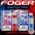 FOGER SWITCH PRO ZERO NICOTINE (USA COMPLAINT) 30,000 PUFFS DISPOSABLE (POD ONLY) - DISPLAY OF 5