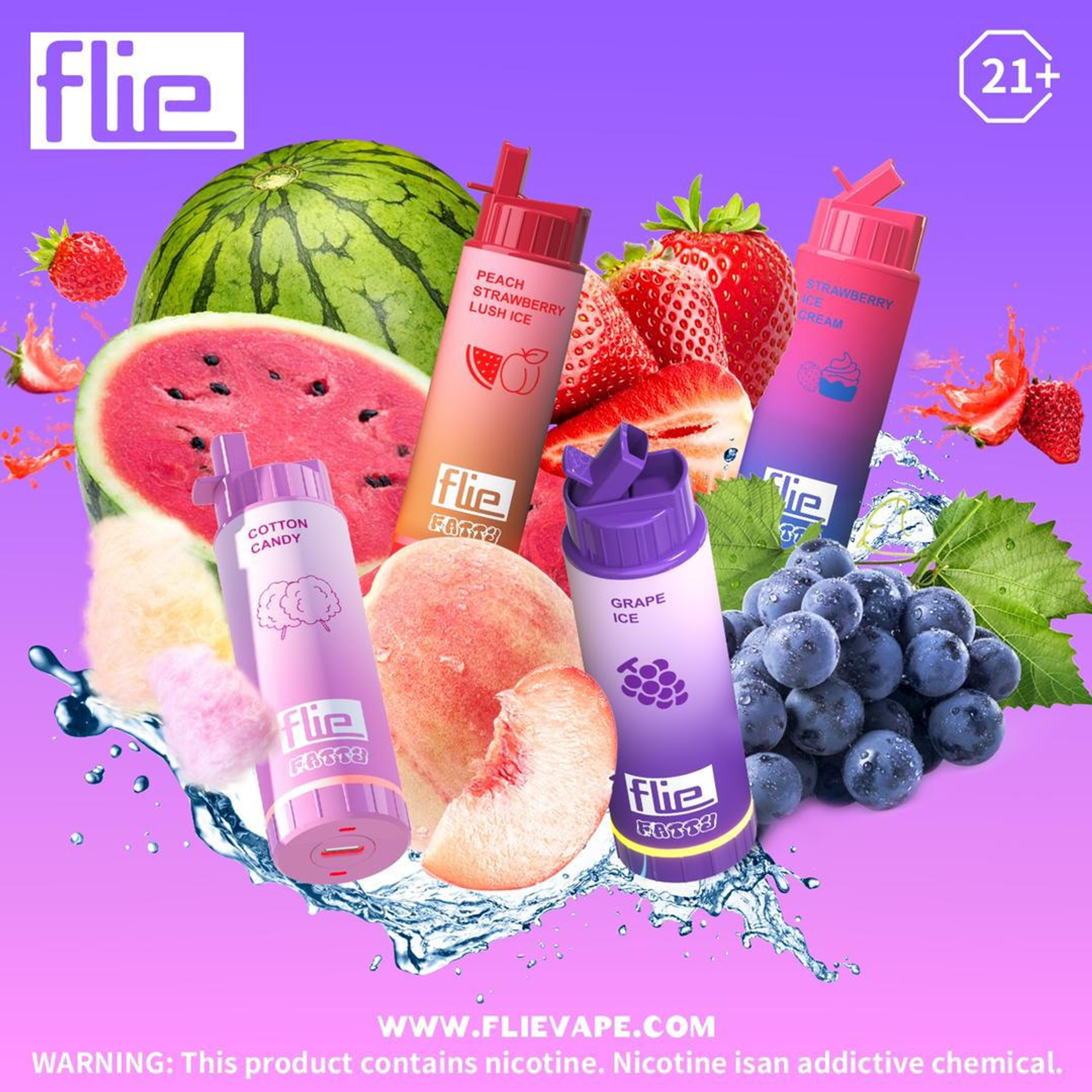 FLIE FATTY 5% NIC DISPOSABLE VAPE 18ML 8000 PUFFS - 10CT DISPLAY