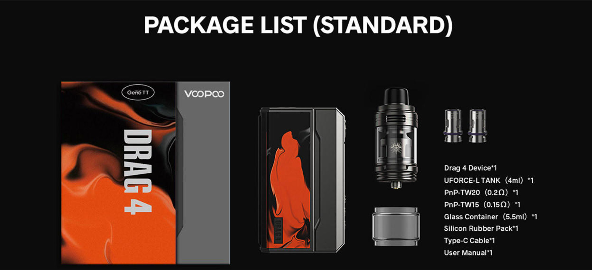 VOOPOO DRAG 4 177W STARTER KIT WITH 4ML UFORCE-L TANK