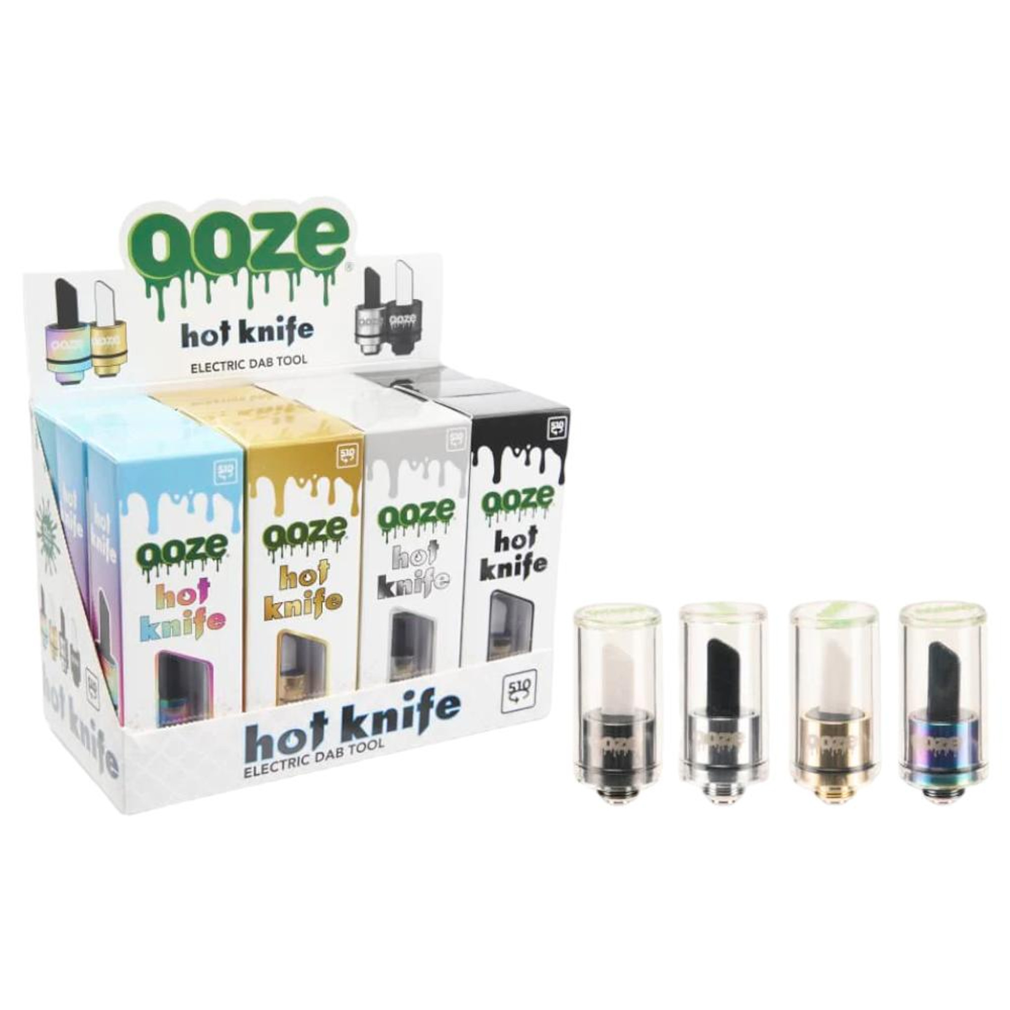 OOZE HOT KNIFE ELECTRIC DAB TOOL ASSORTED COLOR - 12CT DISPLAY